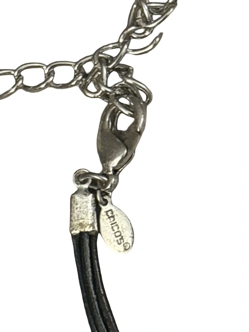 Chico's Silver-Tone Textured Disc Pendant Statement Boho Chic Necklace